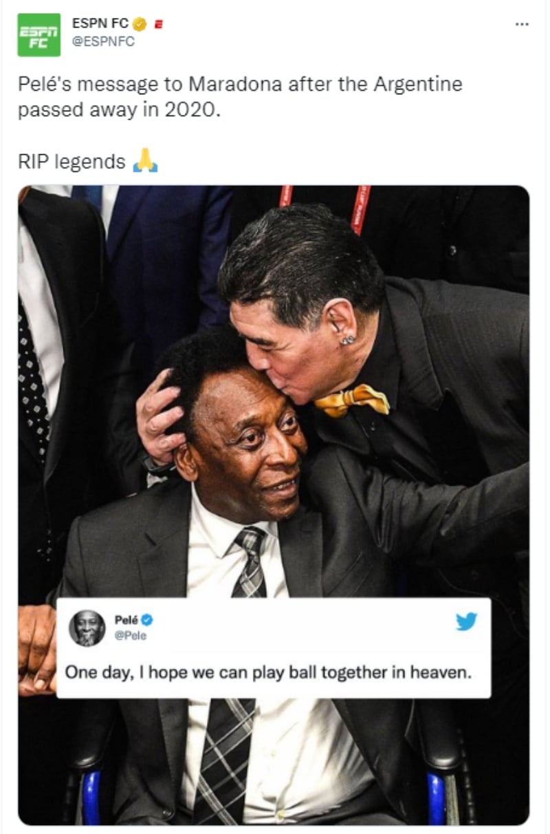 Futbolistas reaccionan ante la muerte de Pelé