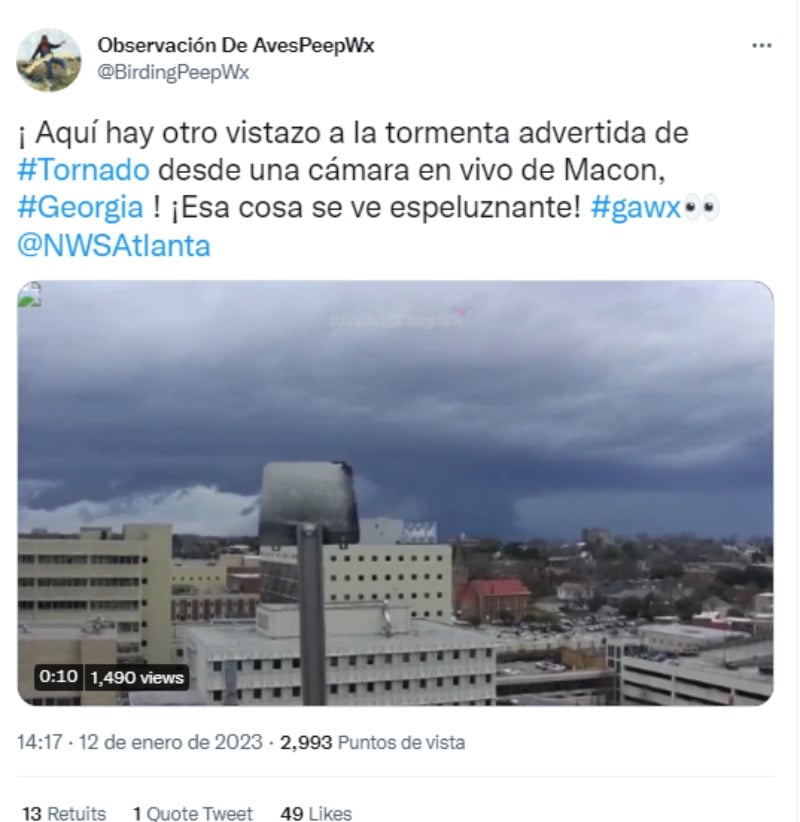 Tornado granizo Georgia: Lanzan advertencia