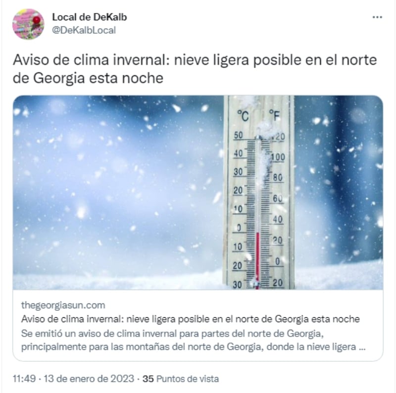 Baja la temperatura