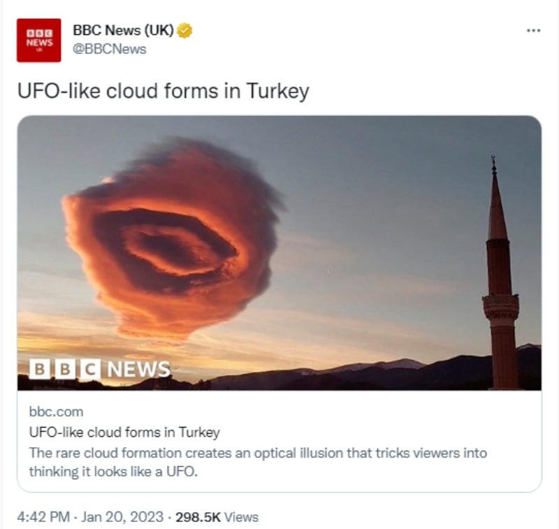 Nube rosada Turquía: ¿El fin del mundo?