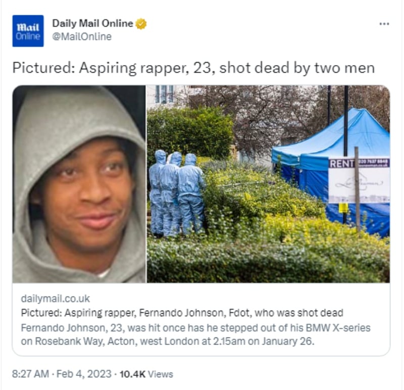 Asesinan al rapero Fernando Johnson