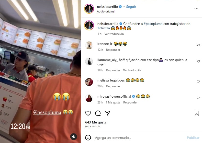 Confunden a Peso Pluma con trabajador de Chick-fil-a