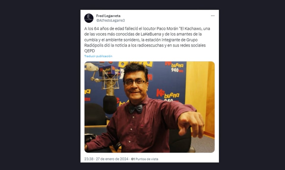 México, radio, luto, celebridades, MundoNOW