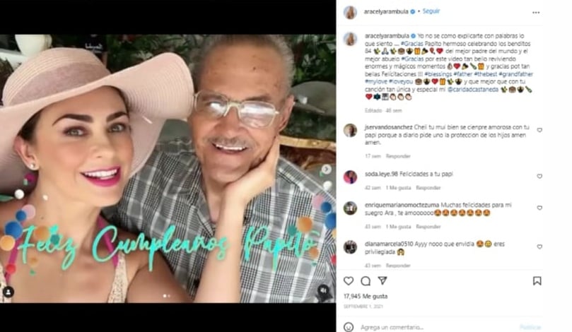 Aracely Arámbula recuerda a su padre