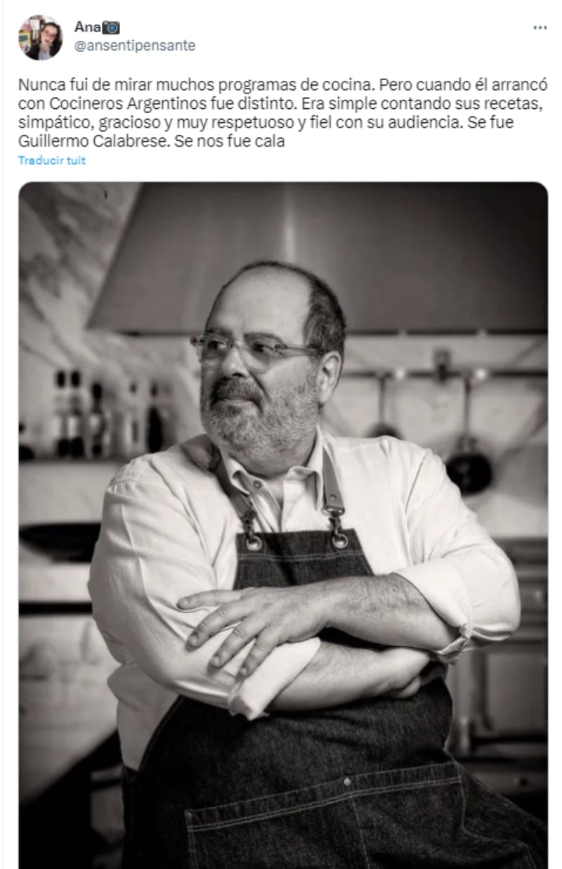 Muere chef Guillermo Calabrese: ¿Presentía su muerte?