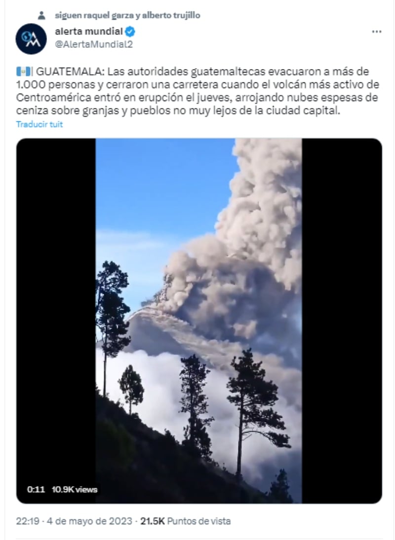 Es catalogado como de los volcanes más activos