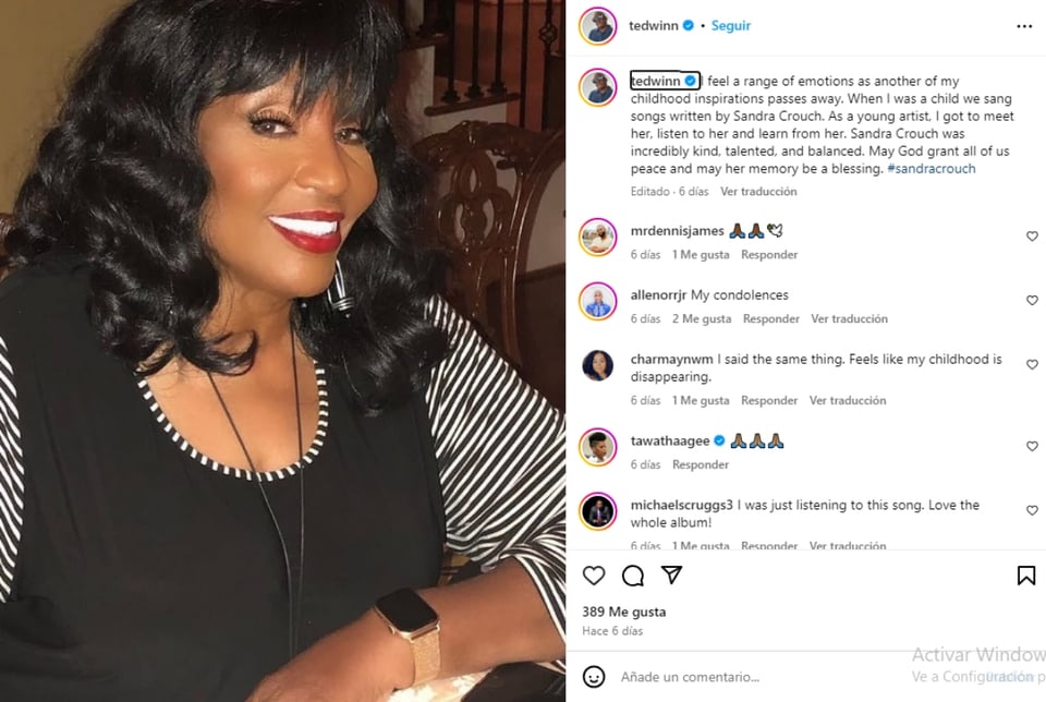 Muere Sandra Crouch, gospel, cantante, luto, MundoNOW