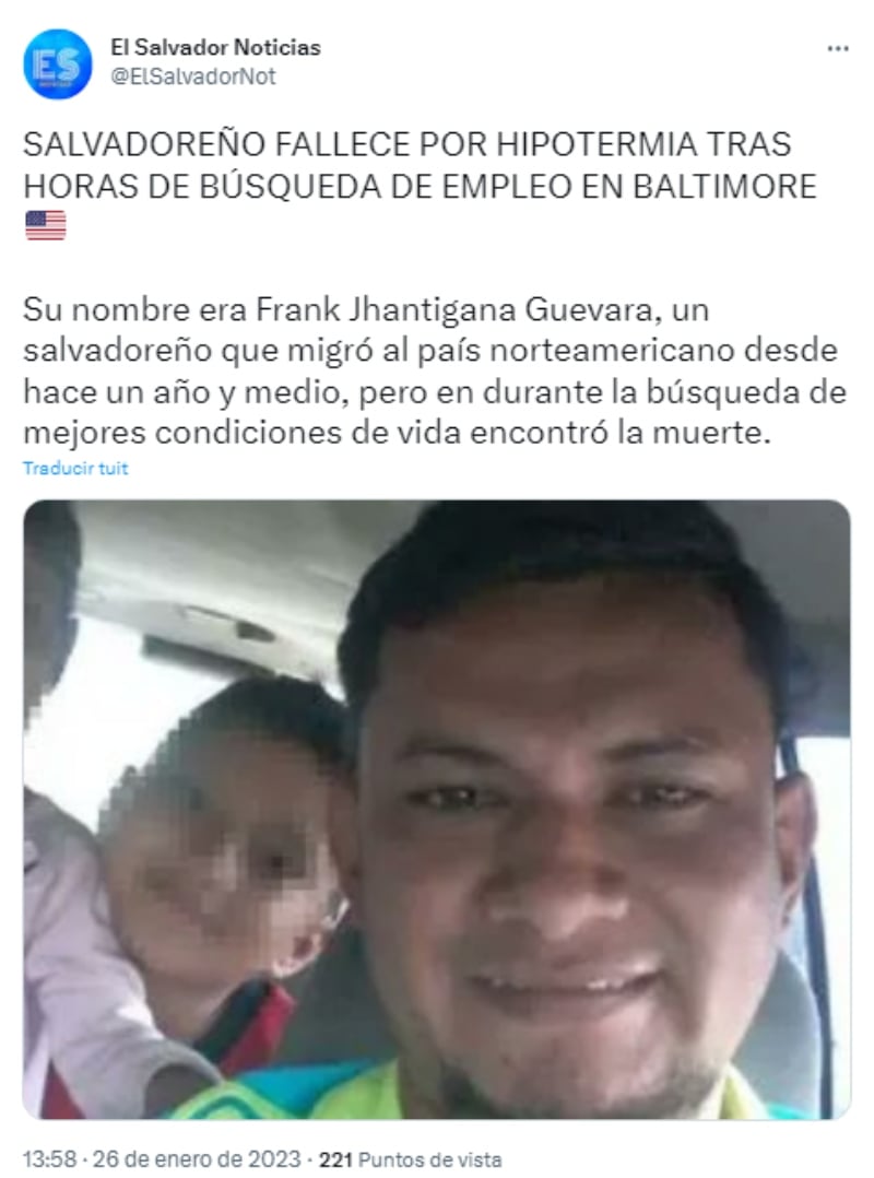 Mensaje de la página de GoFoundMe