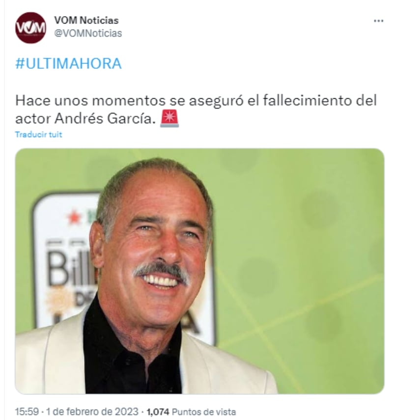 Andrés García desmiente los rumores de su muerte