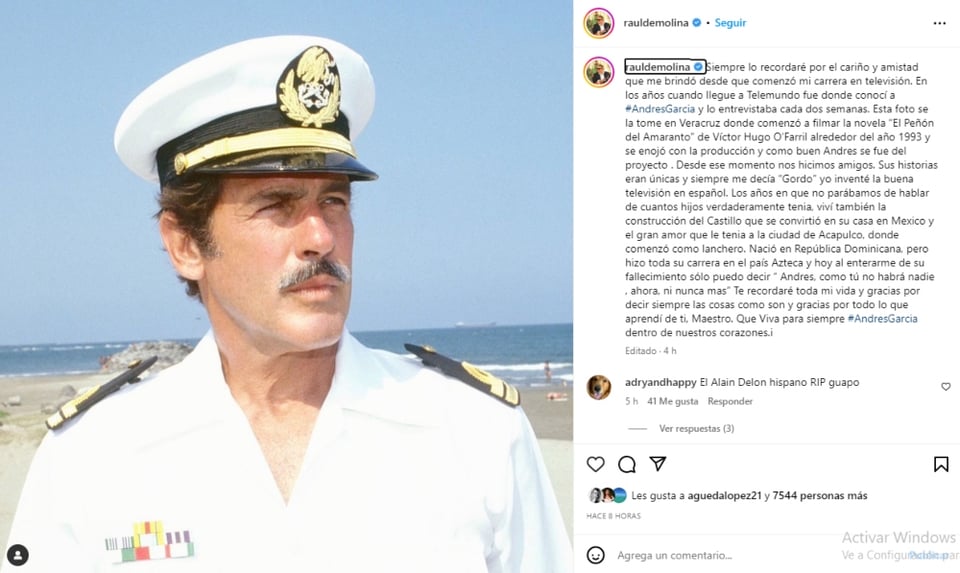Raúl de Molina secreto Andrés García: "Nos hicimos amigos"