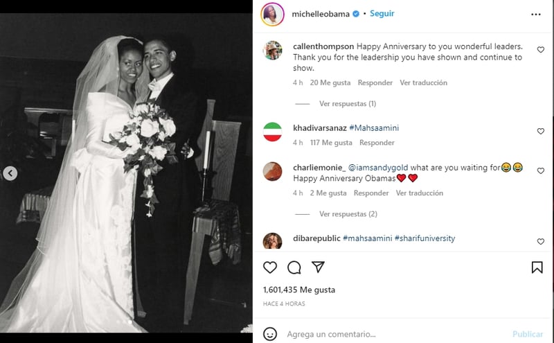 Michelle y Barack Obama 30 años matrimonio