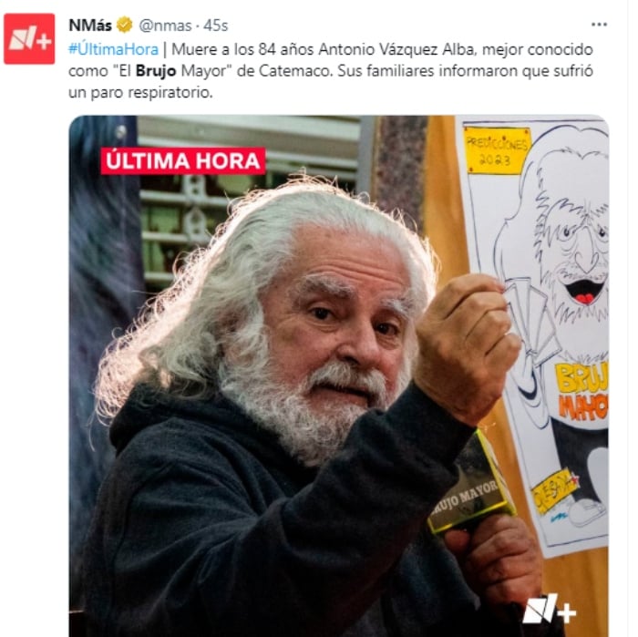What did El Brujo Mayor die of?