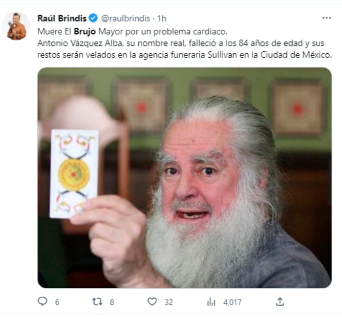 What did El Brujo Mayor die of?