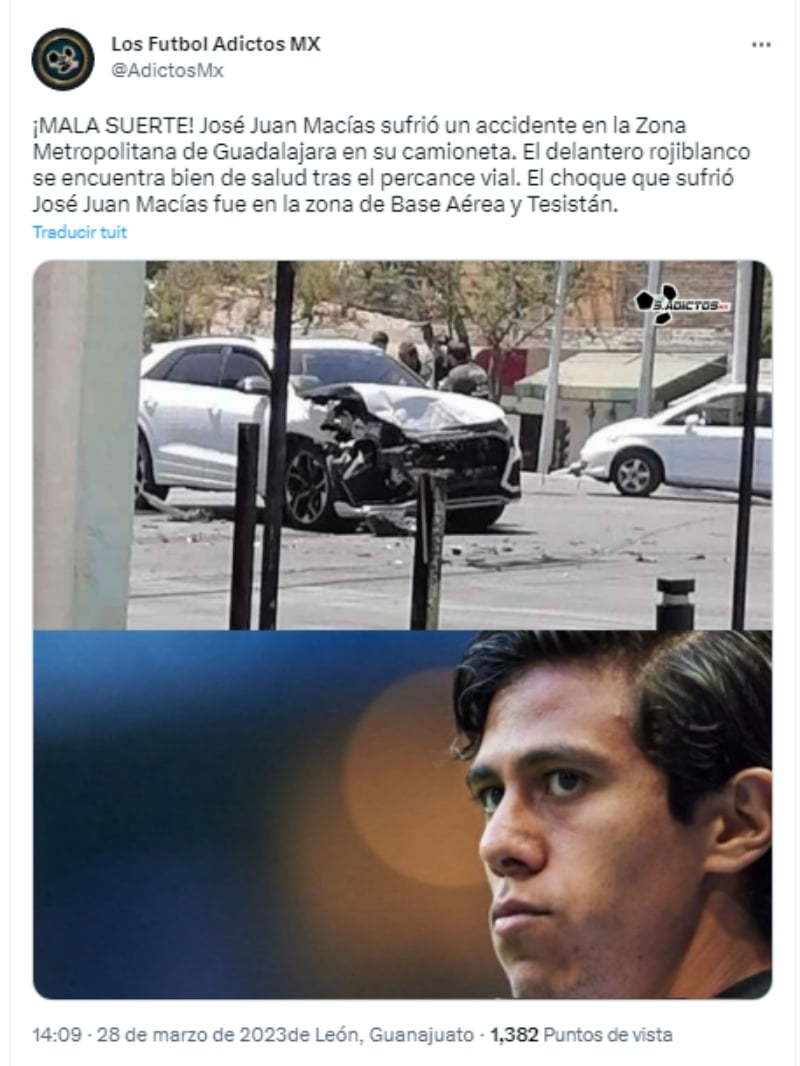 José Juan Macías accidente: Daños en su camioneta