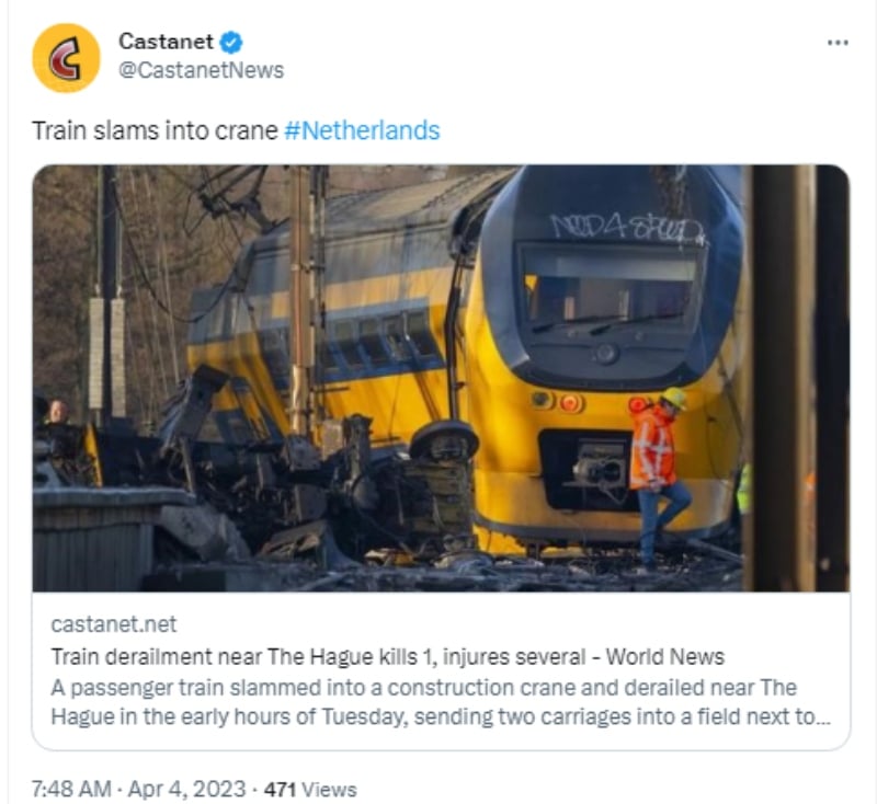 Tren se descarrila Holanda: Confirman saldo mortal