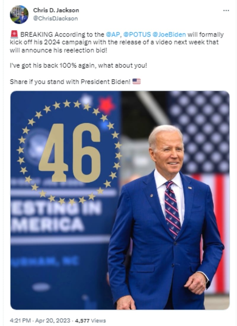 ¿Biden inicia su campaña de reelección 2024?