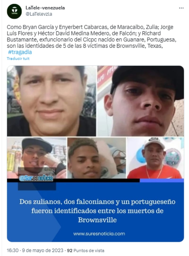 Identifican a las víctimas del atropellamiento en Brownsville