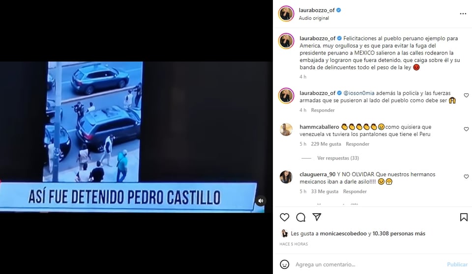 Laura Bozzo presidente Perú: "Que caiga sobre él todo el peso de la ley"