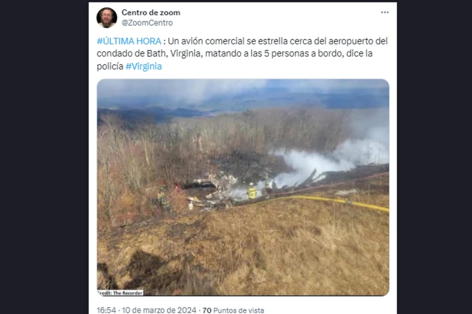 Avión, Ingalls Field, Virginia, muertes, MundoNOW