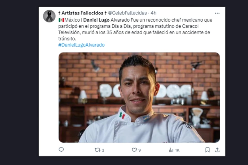 accidente, luto, cocinero, celebridades, MundoNOW