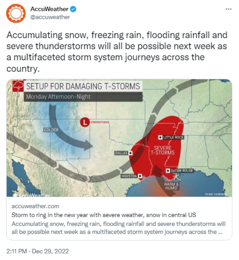 Pronostican nueva tormenta para Año Nuevo