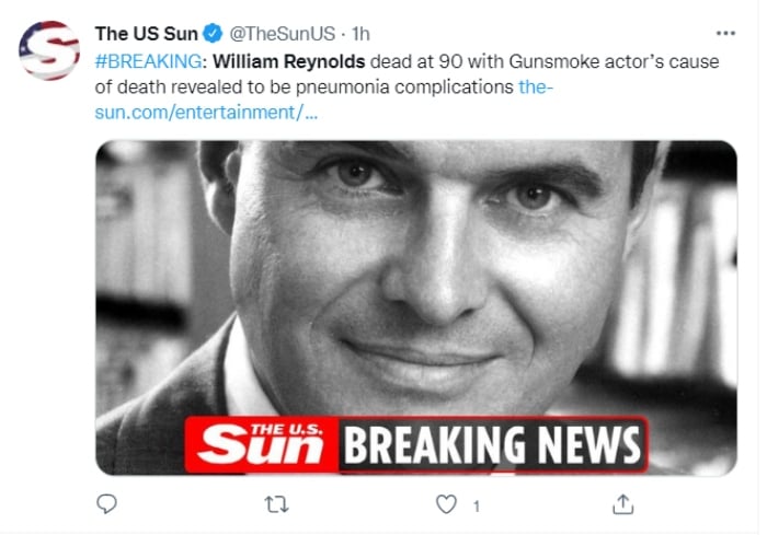 Muere actor William Reynolds