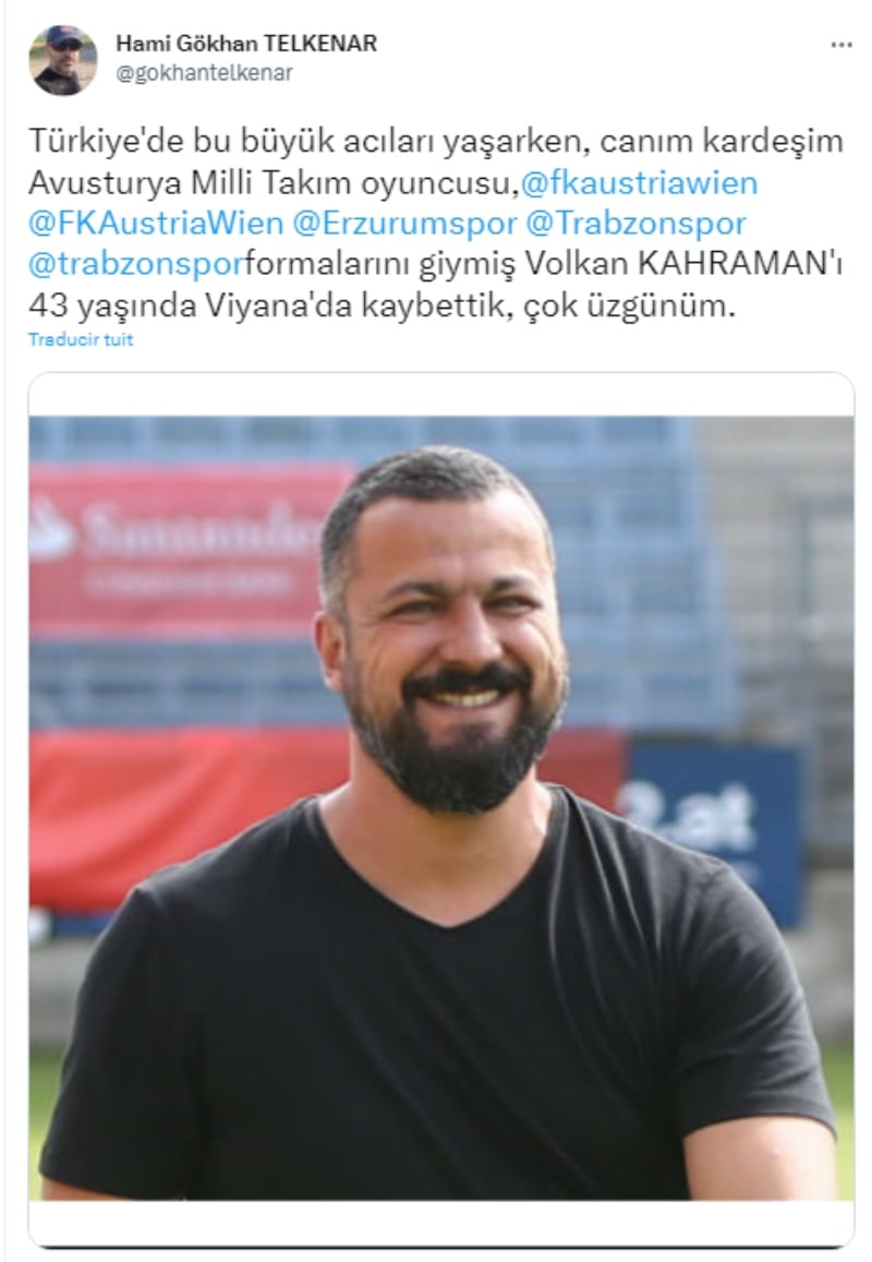 Soccer player Volkan Kahraman murdered