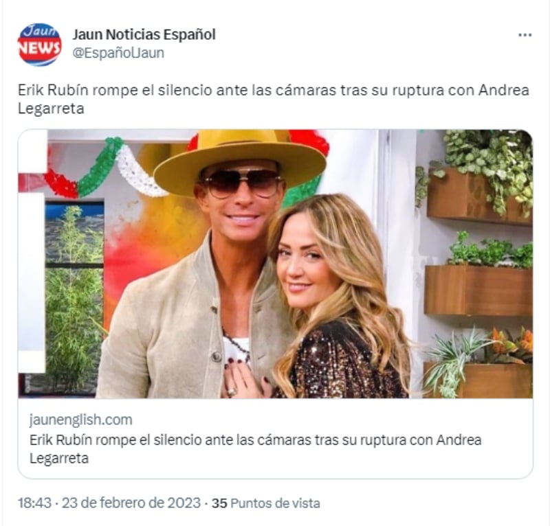 Erik Rubín rompe el silencio sobre su separación