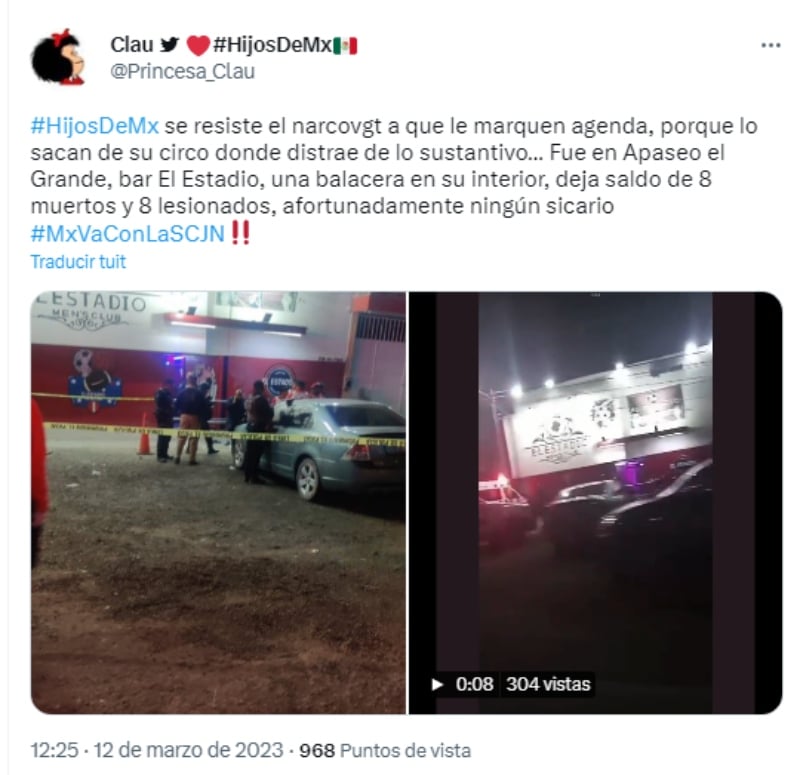 Los responsables huyeron