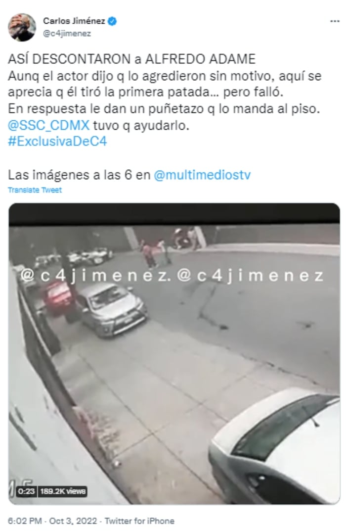 Adame se contradice por pelea