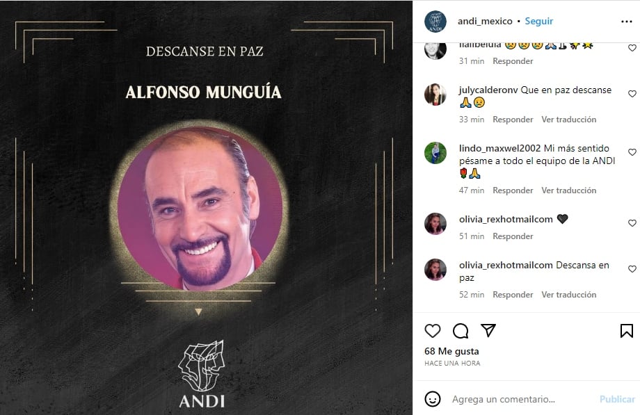 Muere el actor Alfonso Munguía