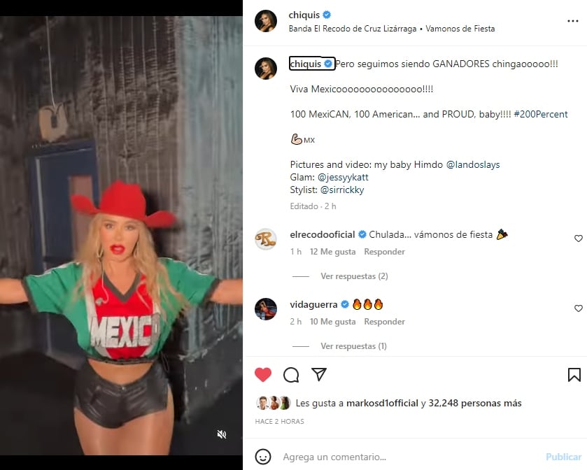 Chiquis aparece bailando con la playera de la selección