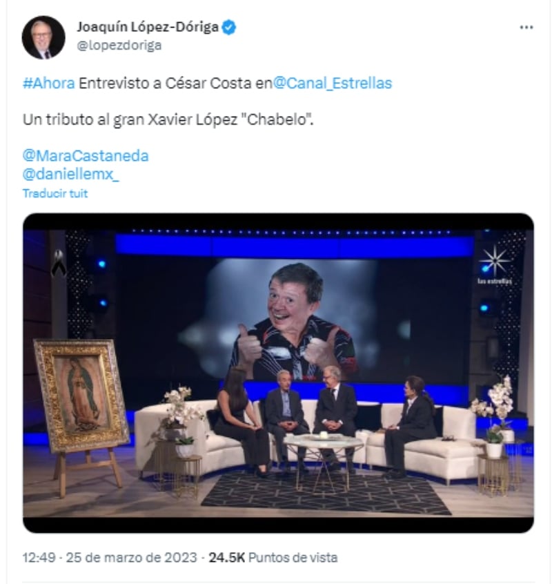 César Costa se viste de luto por la muerte de Chabelo