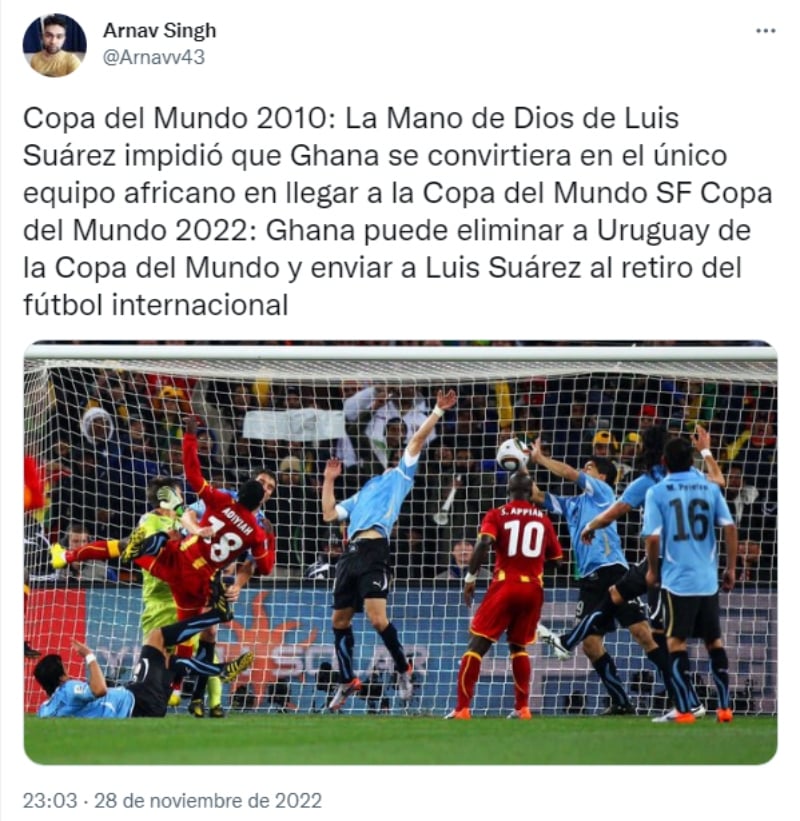 Partidos 2 diciembre Qatar: Ghana vs Uruguay