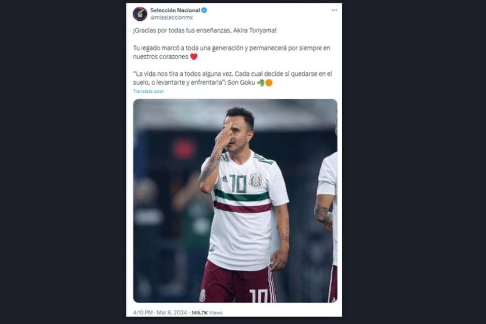 Selección Mexicana, Akira Toriyama, luto, Dragon Ball, MundoNOW