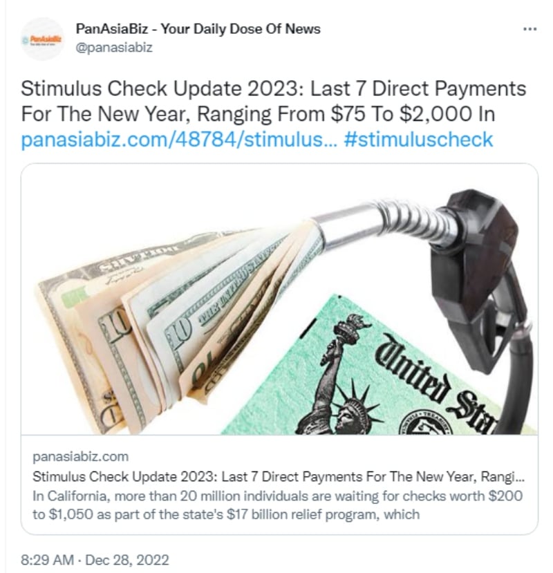 New 2023 check: “It's one-time money"