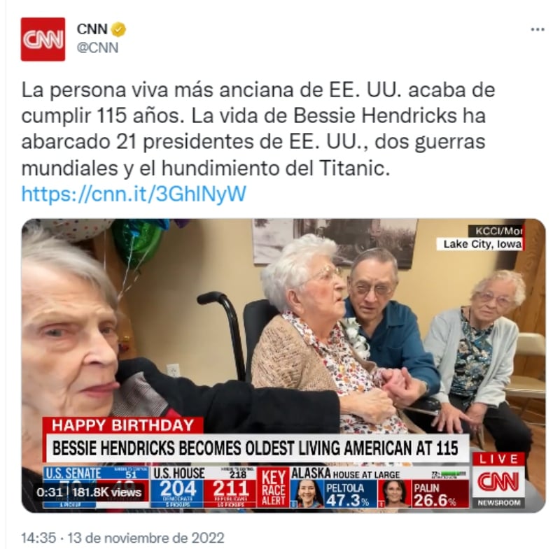 He was named the oldest person
