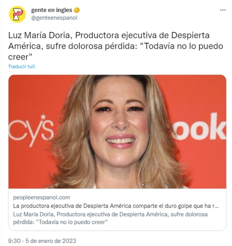 Productora de Despierta América se viste de luto