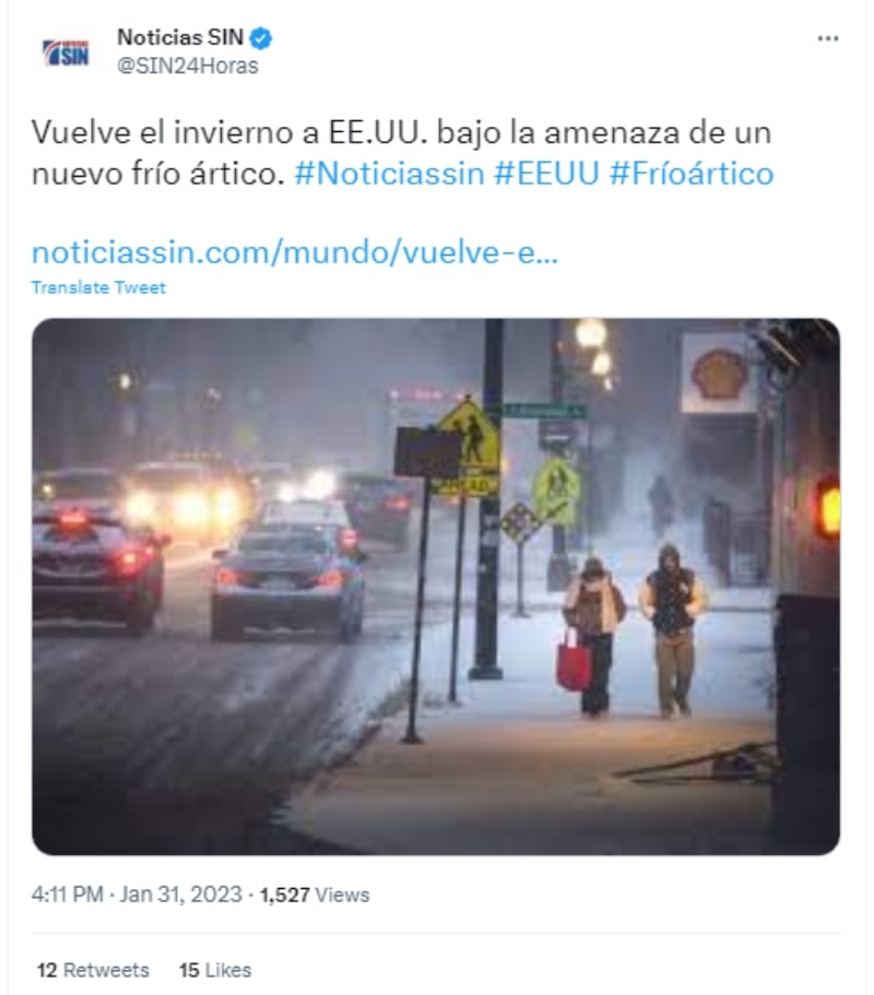 EEUU en alerta por frío ártico