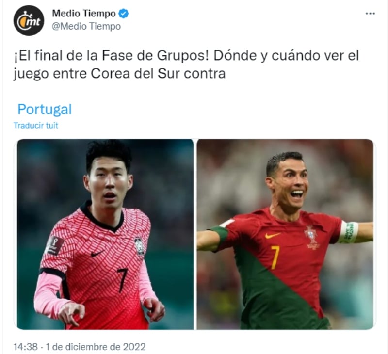 Partidos 2 diciembre Qatar: Corea del Sur vs Portugal