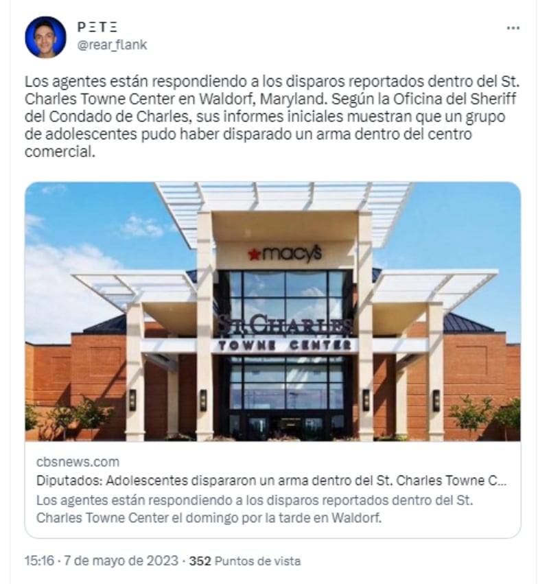 Alerta en centro comercial