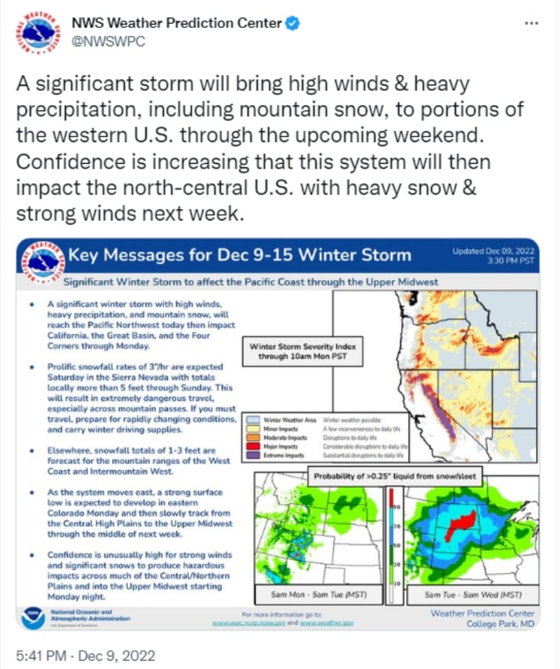 Tormenta Oeste Estados Unidos