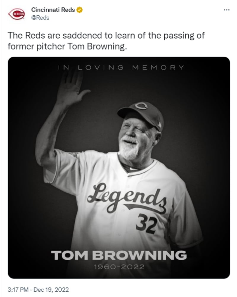 Muere el ex lanzador de la MLB, Tom Browning