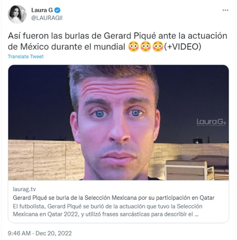 Piqué se burla de México en plena transmisión