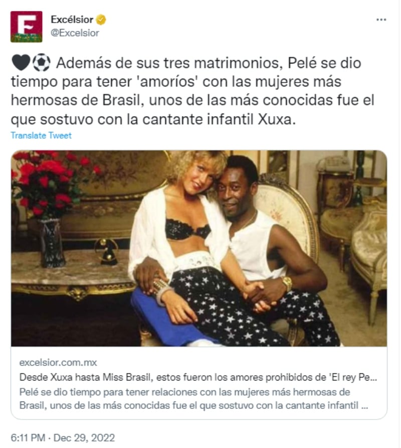 El polémico romance entre Pelé y Xuxa