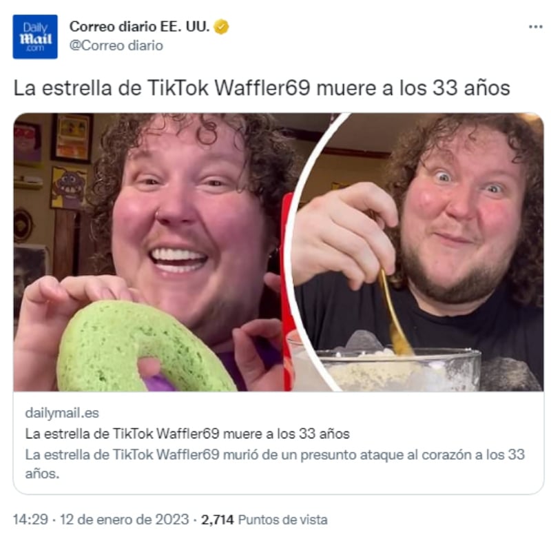 Muere tiktoker Waffler69: Tuvo complicaciones de salud