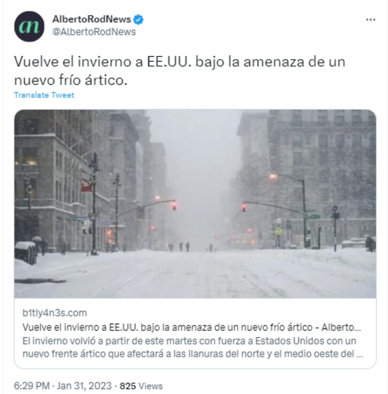 EEUU alerta frío ártico: Se extenderá hasta el jueves