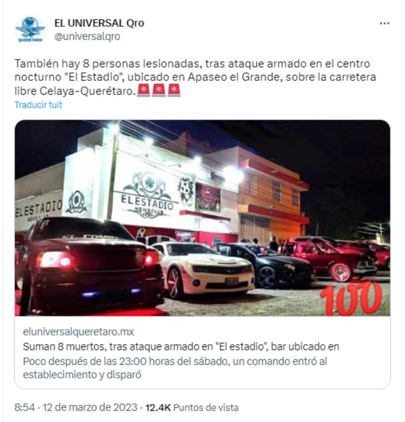 Masacre en bar El Estadio en México
