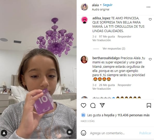Hija Adamari López mensaje