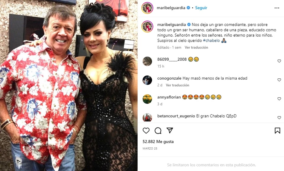 Maribel Guardia lamenta la muerte de Andrés García
